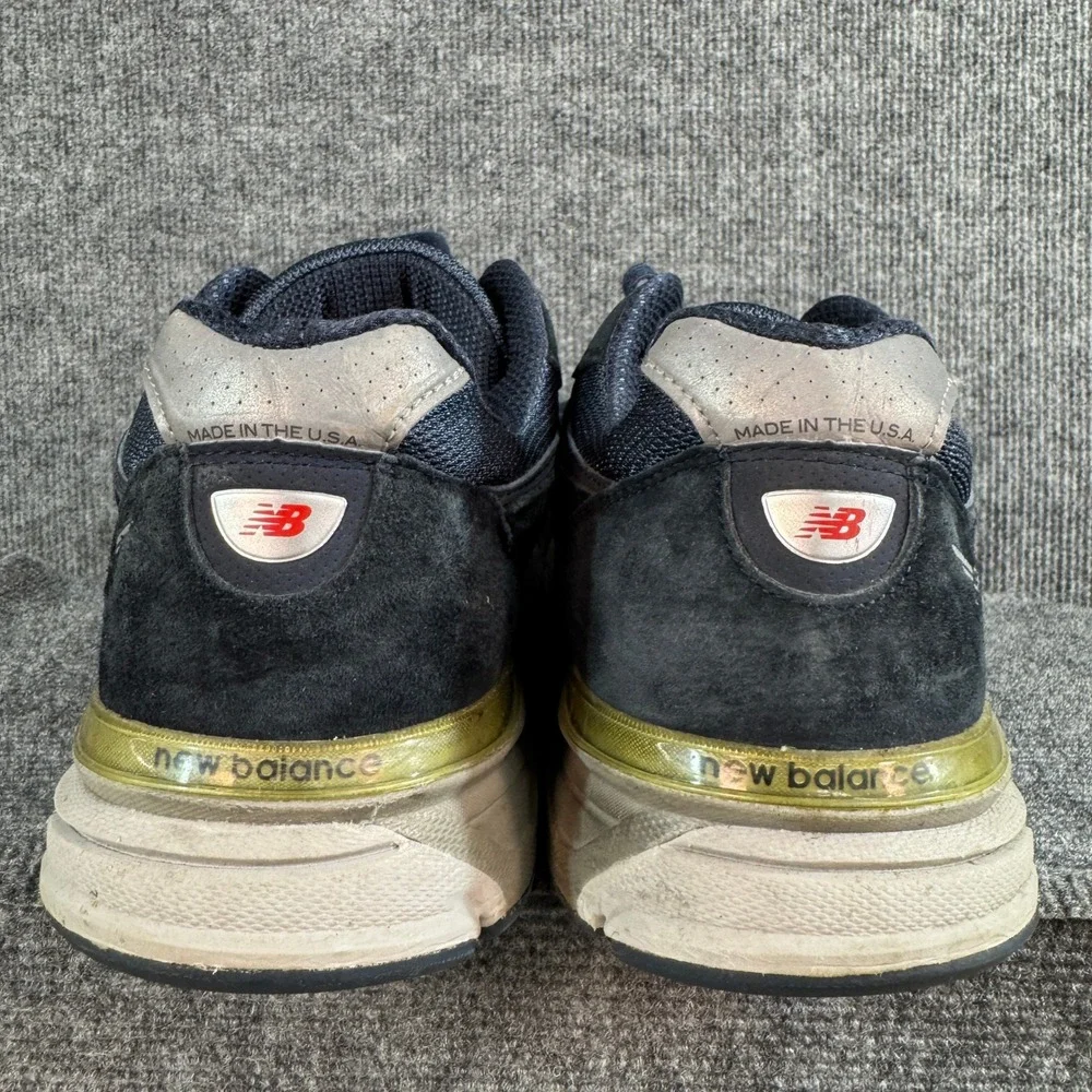 New Balance 990v4 Navy Blue Suede Mesh Made in USA Running Shoes M990NV4 Sz 15